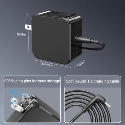 26W Laptop Charger Compatible with Samsung Chromebook Round Tip | for Samsung XE500C13,PA-1250-98,303C 500C 503C XE303C12 XE501C13 XE500C12 XE503C12 XE503C32, 12V 2.2A 6ft Round Connecto - color: Black-3