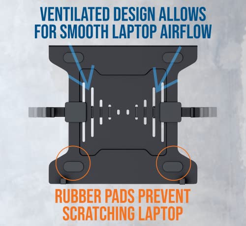 MANHATTAN Laptop Vesa Mount Tray - Heavy Duty and Fully Adjustable Laptop Holder Attachment - Fits Notebook with Width up to 17 in, Lifetime Mfg Warranty, Monitor Mount/Stand Sold Separately – 461498