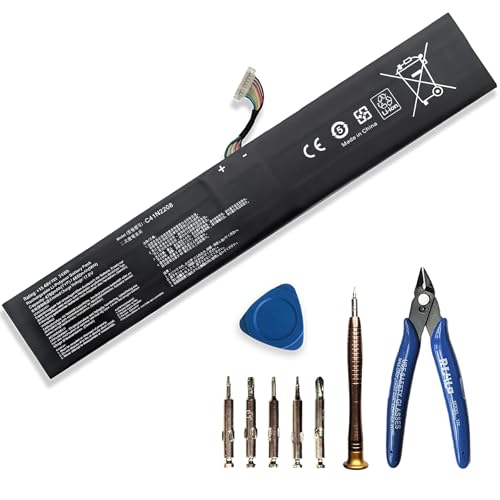 74Wh C41N2208 Gaming Handheld Battery Upgrade Kit for Asus ROG Ally RC71L PC71L NR2301L (2023 1st Gen, NOT for ROG Ally X RC72L) Gaming Handheld PC,15.48V 4780mAh 4-Cell - size: 11.89×3.78×0.31 in C41N2208