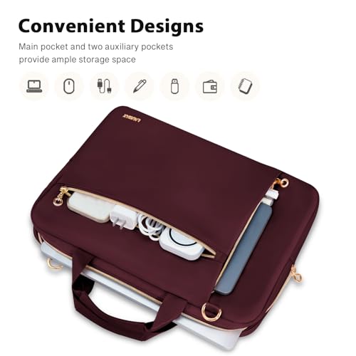 Laptop Bag Case for Women Men Messenger Briefcase Bag, 17 17.3 Inch | Compatible with HP OmniBook Envy Omen Pavilion/Dell Inspiron Precision/LG Gram/Yoga ThinkPad, Carrying Bag 18 inch, Red - color: Wine Red, size: 17.3 inch