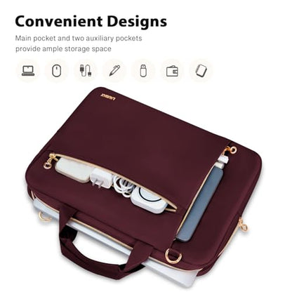 Laptop Bag Case for Women Men Messenger Briefcase Bag, 17 17.3 Inch | Compatible with HP OmniBook Envy Omen Pavilion/Dell Inspiron Precision/LG Gram/Yoga ThinkPad, Carrying Bag 18 inch, Red - color: Wine Red, size: 17.3 inch