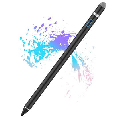 Stylus Digital Pen for Touch Screens, Active Pencil Fine Point Compatible with iPhone iPad and Other Tablets for Drawing and Handwriting (Black) - color: black