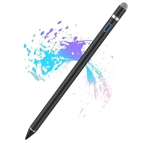 Stylus Digital Pen for Touch Screens, Active Pencil Fine Point Compatible with iPhone iPad and Other Tablets for Drawing and Handwriting (Black) - color: black