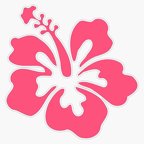 Preppy Pink Hibiscus Coconut Girl Aesthetic X Vinyl Sticker Waterproof Decal Laptop Wall Window Bumper Sticker 5"