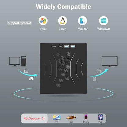 Wbacon 7 in 1 External CD/DVD Drive for Laptop, USB 3.0 External CD Drive | CD DVD +/-RW Disk Drive, Portable CD/DVD Player Burner Reader Writer for Laptop Desktop PC Windows 11/10/8/7/XP Mac Linux - style: External DVD Drive