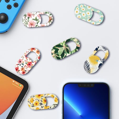 6Pcs 6 Styles Daisy Camera Cover Slide Flowers 0.04 Inch Thin Privacy Guard Accessories, Computer Camera Cover Cute Protector Blocker for Desktop Loptop Tablet Notebook Mini PC Office Use - color: Flowers-2