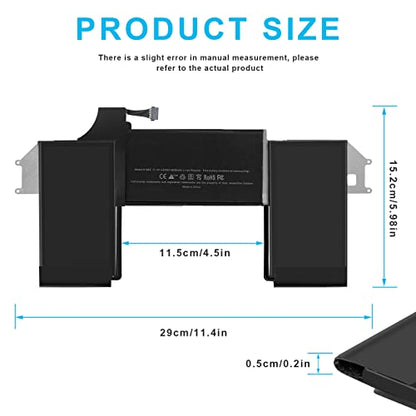 A1965 Laptop Battery for MacBook Air 13" Retina A1932 (2018 2019, Early 2020) A2179 EMC 3184 3302 MacBook Air8,1 8,2 9,1 MRE82 MRE92 MVFH2 MWTJ2 MVH22 MVFM2 MVFK2 MREE2 MREC2 MREA2 MREF2 MUQT2 MUQU2 - size: 11.4*5.98*0.2inch A1965