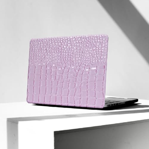 Crocodile Case for MacBook Air 13 inch M1 2022 2021 2020 2019 2018 A2337 A2179 A1932, Crocodile MacBook Air M1 Case, Aligator Skin Snakeskin PU Leather Hardshell & Keyboard Cover, Lilac - color: # Shiny Lilac Crocodile