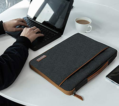 LONMEN 10 Inch Laptop Sleeve 360-Degree Protection with Retractable Handle, Water-Resistant Laptop Bag for iPad mini 1-4, Galaxy Tab A9/A8, MatePad SE, Tab M8/M10 Plus, Brown - size: 10 Inch / 10"-11" iPad Tablet