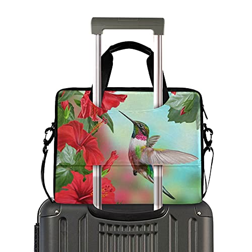 Spring Bird Hummingbird Laptop Bag Case 13 14 15.6 inch Laptop Messenger Bag Crossbody Briefcase for Men Women with Shoulder Strap Handle - color: Multi03