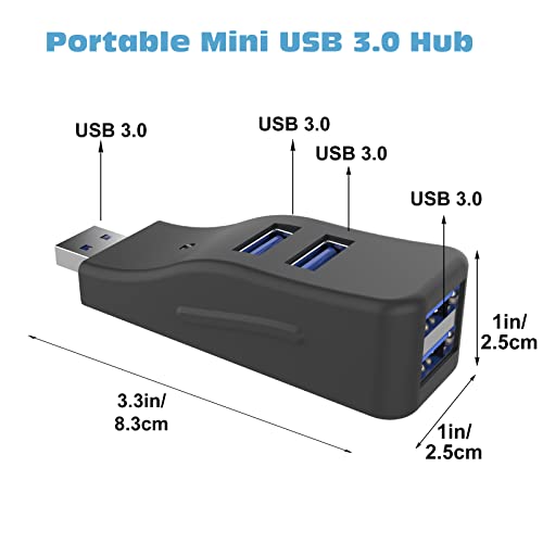 VCOM USB 3.0 Hub for Laptop, Portable 4-Port Data USB Splitter, Mini USB A Port Expander, 5Gbps Fast Data Transfe for Desktop Computer, Surface Pro, XPS, PC, Flash Drive, Mobile HDD, Keyboard, Mouse