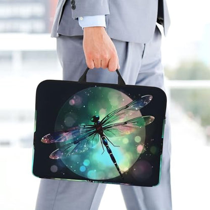 14 Inch Laptop Sleeve Case Waterproof Lightweight Laptop Case BagsGalaxy Animal Dragonfly Travel Laptop Bag With Handle For Women Men
