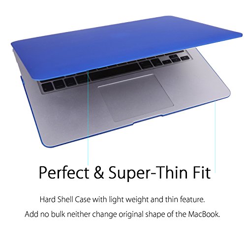 UESWILL Smooth Matte Hard Shell Case Cover Compatible with MacBook Air 11 inch (Model A1370 / A1465) + Microfibre Cleaning Cloth, Royal Blue - color: Royal Blue, size: MacBook Air 11"