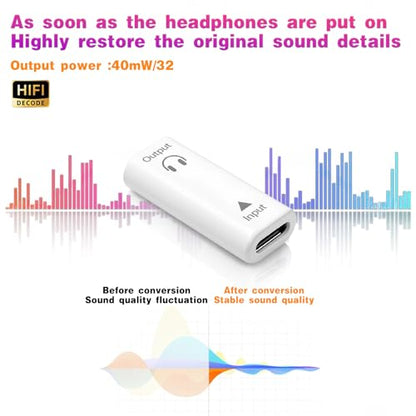 Poyiccot USB Type C to 3.5mm Headphone Jack Adapter 2Pack, USB C Female to 3.5mm Female Audio Adapter, Aux to USB C Headphone HiFi Stereo DAC Connector for iPhone 15, Galaxy, Laptop, White - style: 2-Pack