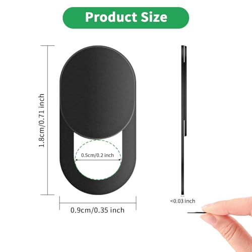 Laptop Camera Cover Slide, [10 Pack] Ultra-Thin Webcam Cover Compatible with Camera for MacBook,Laptop,PC,Computer,iMac,iPad. 0.022in Thick Web Blocker Protect Your Privacy and Security