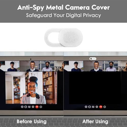 5Pcs Ultra-Thin 0.03 Inch Webcam Cover Slide, Privacy Security Camera Blocker, Strong Adhesive Laptop Phone Tablet Camera Cover for Pro iPhone iPad iMac PC Accessories-White - color: White