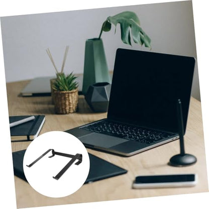 Healifty Ergonomic Aluminum Laptop Riser Stand Folding Holder for Desk Slip Stable Notebook Support Portable Computer Stand to Posture and Visual Angle Black