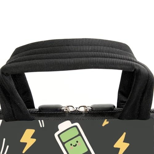 AMARY 15.4" 15.6" laptop sleeve adjustable shoulder strap with handle accessory pocket for men women (Battery full) - color: Battery Full