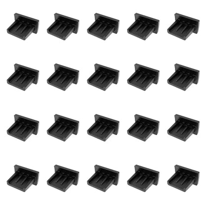 20 PCS Mini USB Port Anti-dust Plugs, Silicone Covers Caps Stoppers, Port Protector for PC Laptop Notebook Computers, 0.28 x 0.08 (LxW) - size: Mini USB/Black/20 PCS