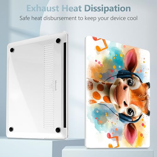 Mektron Printed Case for 2025 Microsoft Surface Laptop Windows 11 Copilot+ PC Surface Laptop 13 inch Touchscreen Display Cover Fits Model 2095, Cute Giraffe - color: Cute Giraffe