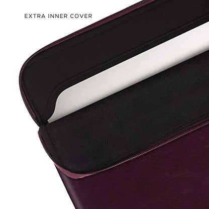 Comfyable Slim Protective Laptop Sleeve Compatible with 13/14 Inch MacBook Air & MacBook Pro M5/M4/M3/M2 Pro/Max 2026, Mac Travel Case, Laptop Pouch, Slim PU Leather Cover, Berry Brown - color: Berry Brown, size: For 13.3"-14" Mac Pro / Mac Air