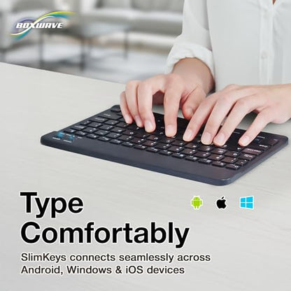 BoxWave Keyboard Compatible with UPERFECT Y Portable Monitor Freestanding Touchscreen (15.6 in) - SlimKeys Bluetooth Keyboard, Portable Thin with Chiclet-Style Keys - Jet Black
