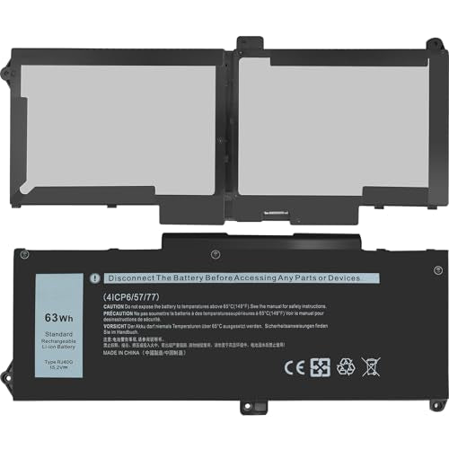 RJ40G 63Wh Laptop Battery Replacement for Dell Latitude 15 5520 14 5420, Precision 15 3560 Series Battery, Compatible M033W 01K2CF 075X16 WY9DX P137G P137G001 P104F P104F001 0WK3F1 0M3KCN.