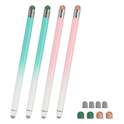 PATIKIL 4 Pcs Stylus Pens for Touch Screens, 2 in 1 High Sensitivity Universal Pen Capacitive Stylus for Phone Tablets Laptop Touch Screen Devices, Pink Green - color: Pink Green