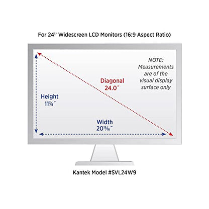 Kantek Secure-View Blackout Privacy Filter for 24-Inch Widescreen Monitors (Measured Diagonally – 16:9 Aspect Ratio), Anti-Glare, Anti-Blue Light (SVL24W9) - style: 24" Widescreen (16:9 Ratio)