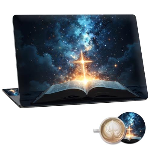 Laptop Skin Sticker Decal 15.6 Inch,12 13 13.3 14 15 15.6 in Laptop Netbook Skins for Notebook,Art Decal Removable Waterproof Scratch Resistant,Universal Vinyl Cover,Cross Book Sky - color: Cross Book Sky