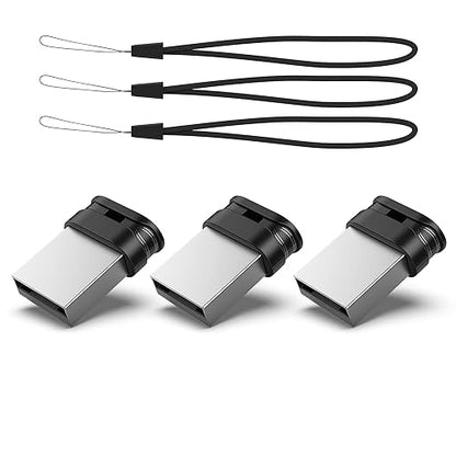 RAOYI 3 Pack 32GB USB Flash Drive, USB 2.0 Mini Fit Memory Stick Ultra Slim Thumb Drive Jump Drive Zip Drive Pen Drive with Lanyard-Black - color: black 3 pack, size: 32GB-2.0