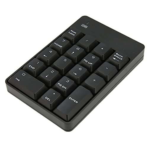 Numeric Keypad, 18 Key Wireless USB Number Pad with Low Noise Design and Comfortable Tilt Angle, for Laptop Desktop PC OS X (Black) - color: Black
