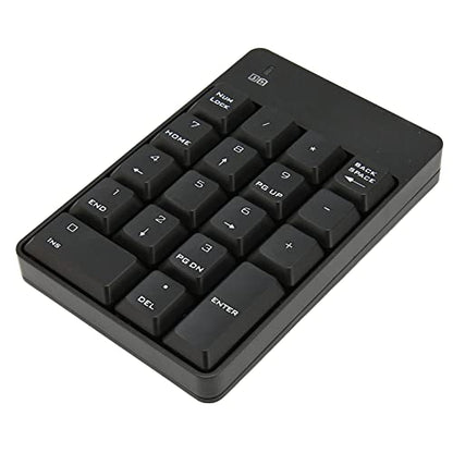 Numeric Keypad, 18 Key Wireless USB Number Pad with Low Noise Design and Comfortable Tilt Angle, for Laptop Desktop PC OS X (Black) - color: Black