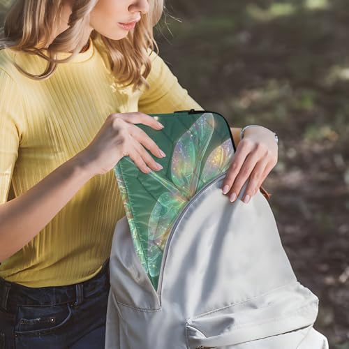 Green Dragonfly Laptop Sleeve 15 16 Inch Puffy Quilted Carrying Case Protective Computer Bag Waterproof Laptops Sleeve for Women Men - color: Green Dragonfly, size: Large