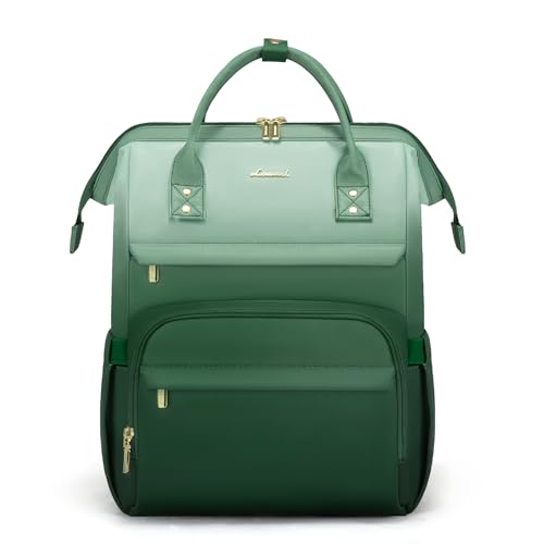 LOVEVOOK Gradient Laptop Backpack for Women,Work Computer College Bag | 17.3 Inch Teacher Backpack Purse with Anti-Theft Pocket,Carry on Waterproof Backpack Laptop Bag for Travel,Business - color: Green&ghite Gradient, size: 17.3 Inch