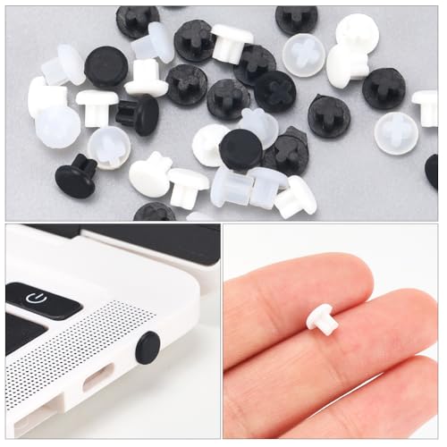 CREATCABIN 30 Pcs 3.5mm Silicone Dust Plugs Caps Protector Anti-Dust Headphone Jack Dust Plugs Cover Universal Headphone Port Stopper Cap for Earphone Mobile Phone Laptop Desktop Computer White Black - style: 3.5mm3 Colors