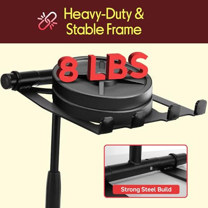 Pyle Portable Folding Laptop Stand - Standing Table with Adjustable Angle, Foldable Height and Four Prong Anti-Slip Tray for iPad, Tablet, DJ Mixer, Workstation, Gaming and Home Use - PLPTS55