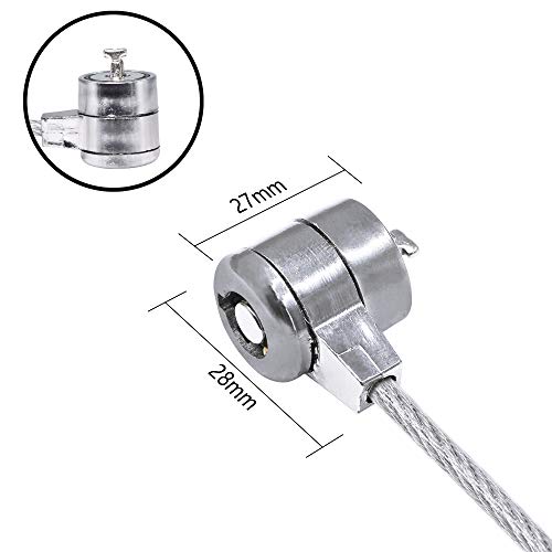 YACSEJAO Notebook Lock and Security Cable Laptop Cable Lock Hardware Security Cable Lock Anti Theft for All Devices with 3x7mm Keyholes are Supported(1.2M/3.9FT)