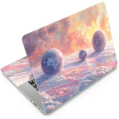 12.1-15.6 Inch Universal Reusable Laptop Skin Sticker Decal, Waterproof Removable Protector for Notebook Cover, Scratch-Resistant Vinyl Cuttable Full Wrap Sticker, Pink Purple Dreamy Planet Cloud - color: Pink Purple Dreamy Planet Cloud