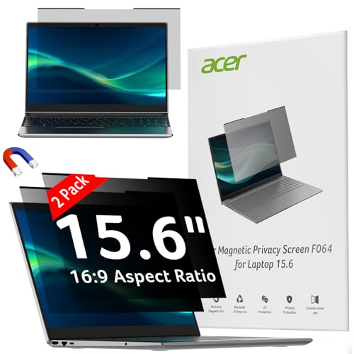 Acer 2-Pack Laptop Privacy Screen - for Laptop 15.6 Inch 16:9, Magnetic & Removable Privacy Filter Shield, Anti-Glare Screen Protector, Dual-sided Monitor Shield, For HP, Dell and Other Major Brands - color: Laptop Privacy Screen 15.6" 16:9 Aspect