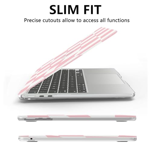 AKIT for MacBook Air 13 inch Case M5 M4 M3 M2 2026-2022, Pink Checkboard | A3449 A3240 A3113 A2681, Funny Pattern Hard Shell Laptop Case+Screen Protector+Keyboard Cover for MacBook Air 13.6 inch - color: Pink Checkboard
