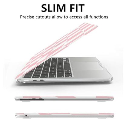 AKIT for MacBook Air 13 inch Case M5 M4 M3 M2 2026-2022, Pink Checkboard | A3449 A3240 A3113 A2681, Funny Pattern Hard Shell Laptop Case+Screen Protector+Keyboard Cover for MacBook Air 13.6 inch - color: Pink Checkboard