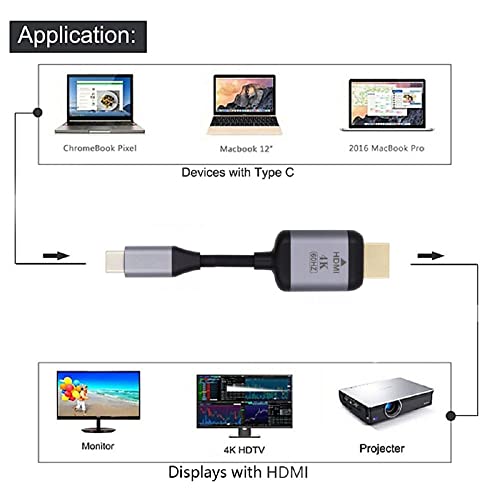 cablecc USB-C USB 3.1 Type C Source to HDMI HDTV Displays Male 4K Monitor Cable for Laptop 1.8m - style: USB-C to HDMI