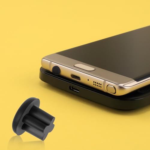 20PCS Rubber Dust Plugs Caps 3.5mm Anti-Dust Headphone Jack Dust Plugs Cover for Mobile Phone Laptop Desktop Computer Earphone (Black)