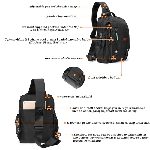 NICGID Sling Bags Chest Shoulder Backpacks, Laptop Backpack Crossbody Messenger Bag Travel Outdoor Men Women - color: Army Green-2483, size: 13.3 inch