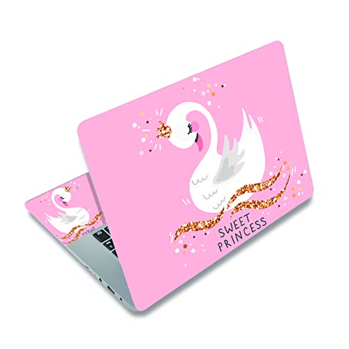Laptop Skin Sticker,13.3 14 15 15.4 15.6 inch Laptop Skins,Universal Vinyl Decal,Dustproof Scratch Resistant Reusable Cover Protector with Free 2 Wrist Pads (Sweet Princess) - color: Sweet Princess