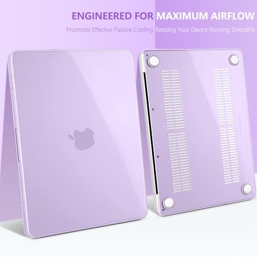 Batianda CrystalAir Case for MacBook Neo 13 Inch 2026, Crystal Violet | 4-in-1 Bundle Ultra Clear Slim Hard Shell, Lightweight Everyday Protection for MacBook Neo 13 Inch 2026 Model A3404 - color: Crystal Violet