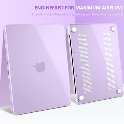 Batianda CrystalAir Case for MacBook Neo 13 Inch 2026, Crystal Violet | 4-in-1 Bundle Ultra Clear Slim Hard Shell, Lightweight Everyday Protection for MacBook Neo 13 Inch 2026 Model A3404 - color: Crystal Violet