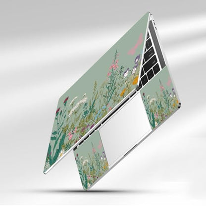15-15.6 inches Netbook Laptop Skin Sticker Decal Reusable Cover Protector for 11.6 12 13 13.3 14 15 15.4 Notebook Chromebook PC, Scratch-Resistant Waterproof I Sage Green Wildflower Blooms - color: Sage Green Wildflower Blooms