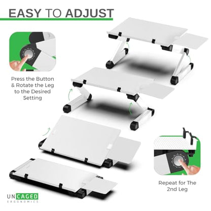 Uncaged Ergonomics Adjustable Keyboard Tray, Silver, Keyboard Tray, Ergonomic, Wrist Support, Portable, Universal, Aluminum - color: Silver